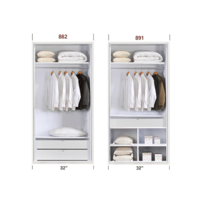 Cristina 2 Door Modular Wardrobe - Uniko Furniture