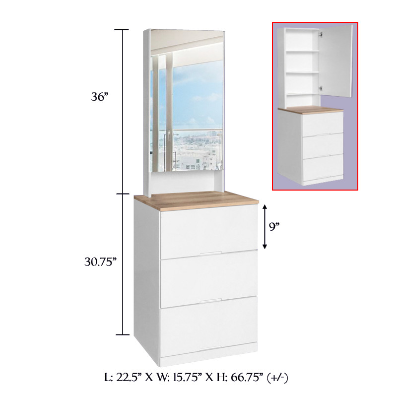 Ember Dressing Table with Drawers - Uniko Furniture