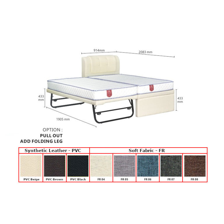 Adora 3 In 1 Pull Out Bed + Mattress Promotion Uniko Furniture